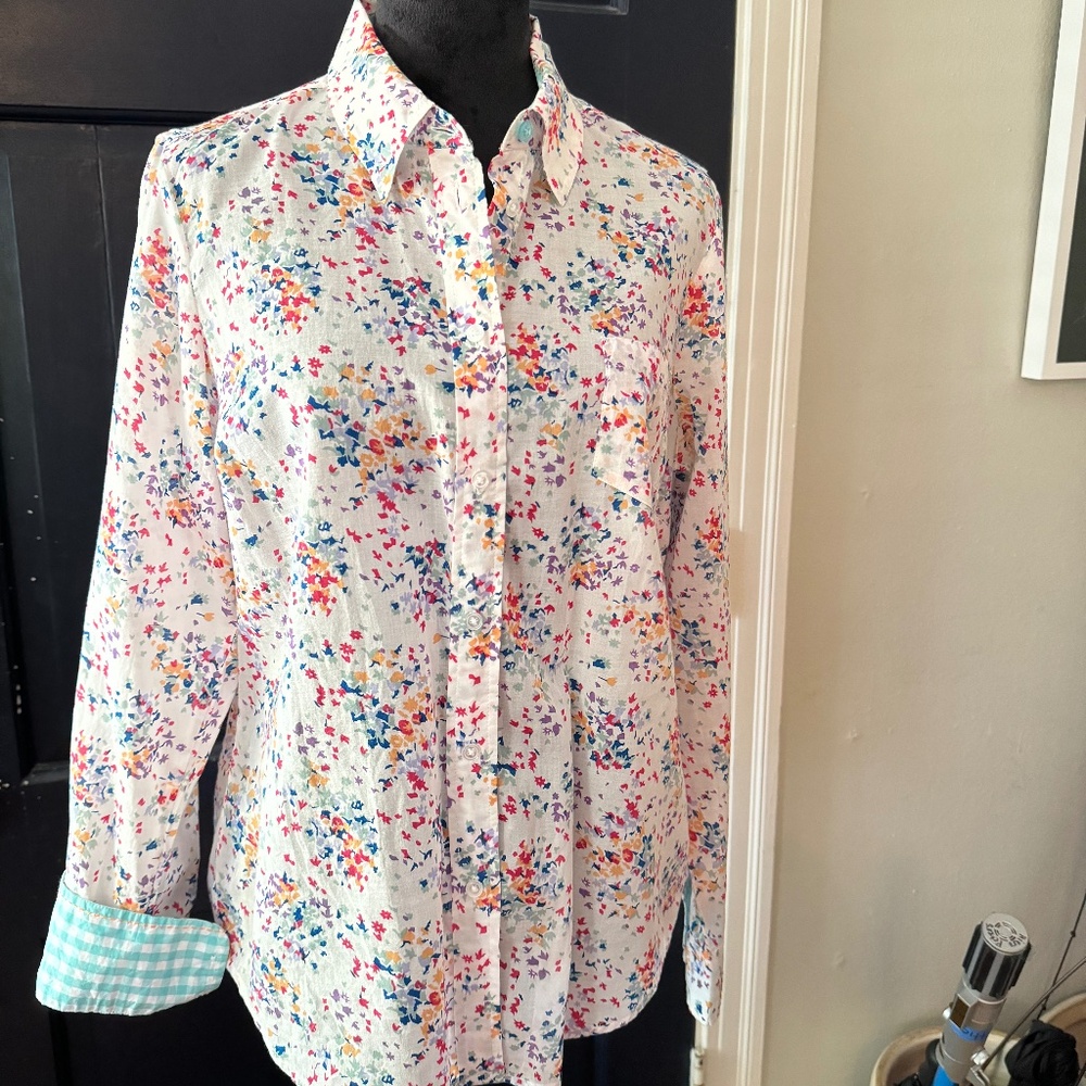Boden Cotten Gauze Floral Top, Size 10